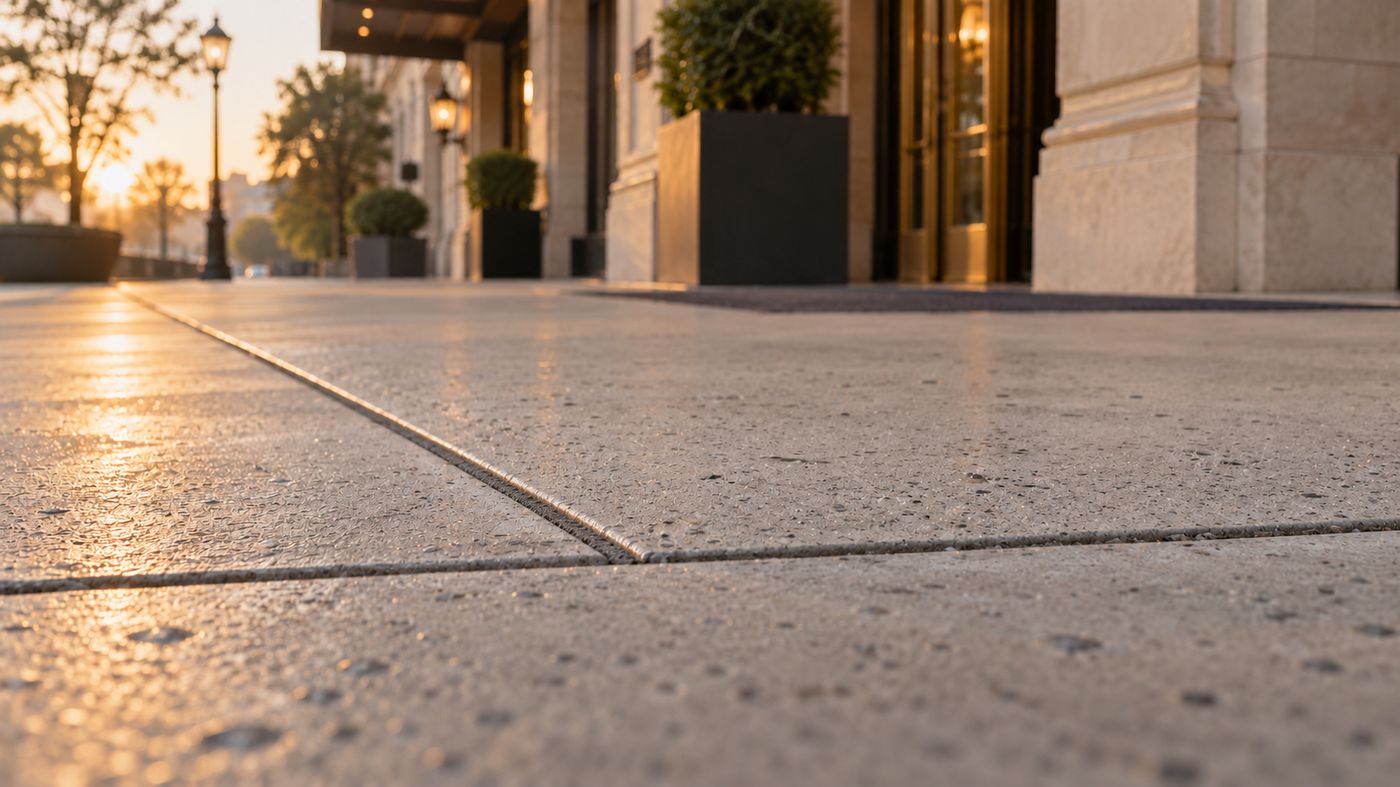 After: the same sidewalk, repaired and level
